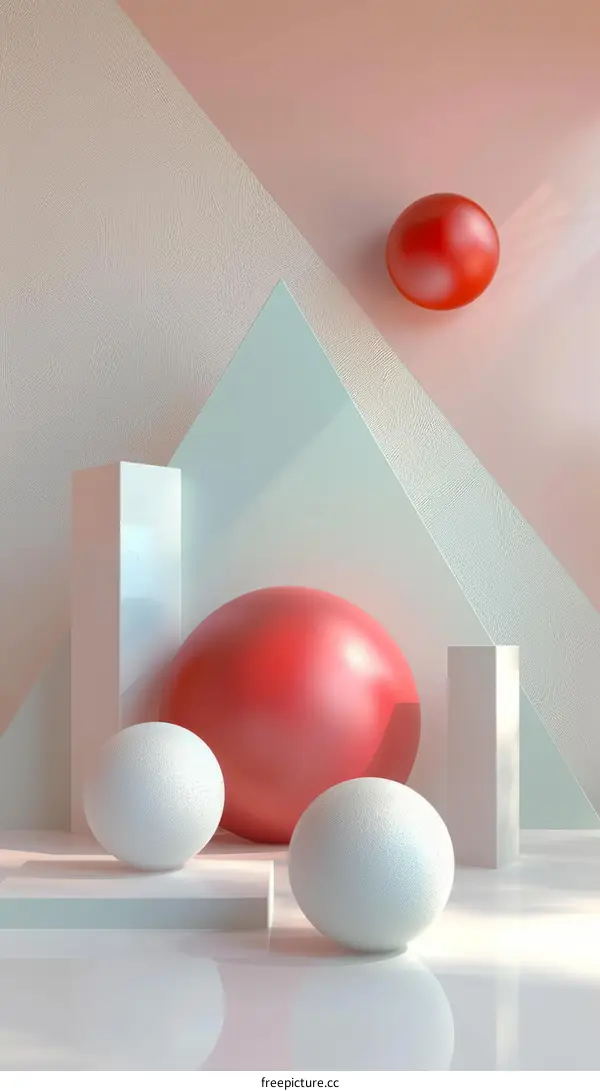 Pink and White Geometric Shape 3D Render