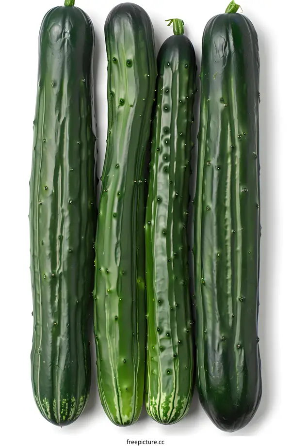 Four Green Cucumbers