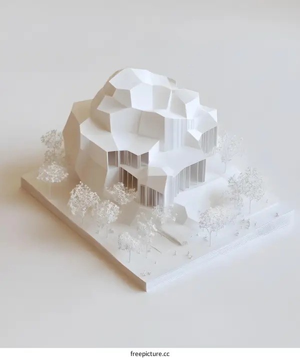 White Paper Model of a Modern Building