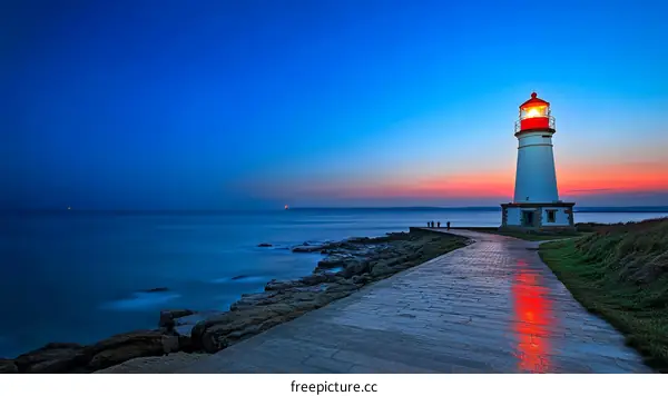 Lighthouse at Dusk on the Coast