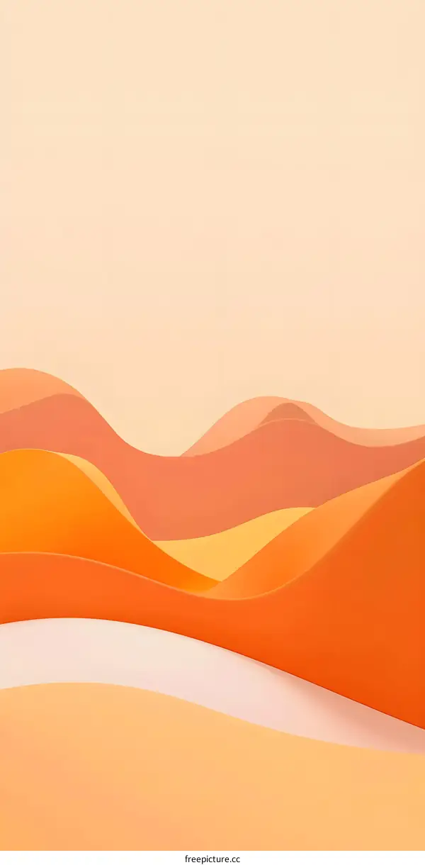 Abstract Orange Minimalist Hills