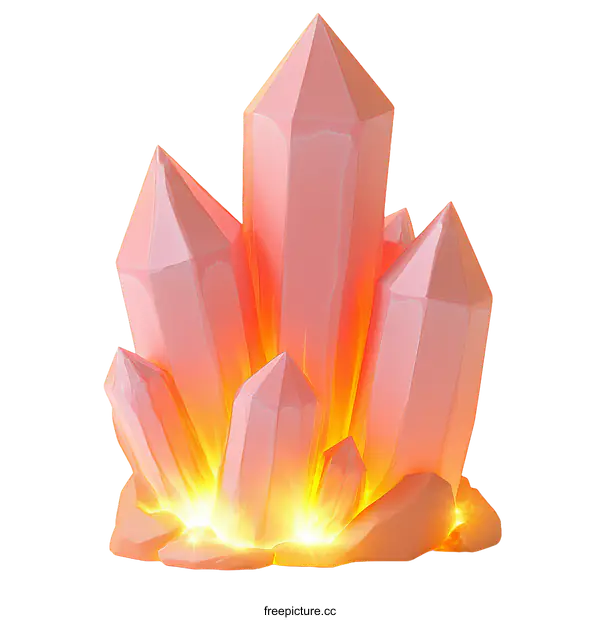 [Transparent Background PNG]Pink Crystal Cluster Illustration