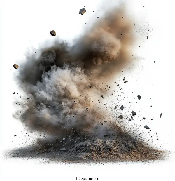 Explosion of Ground and Dust Cloud