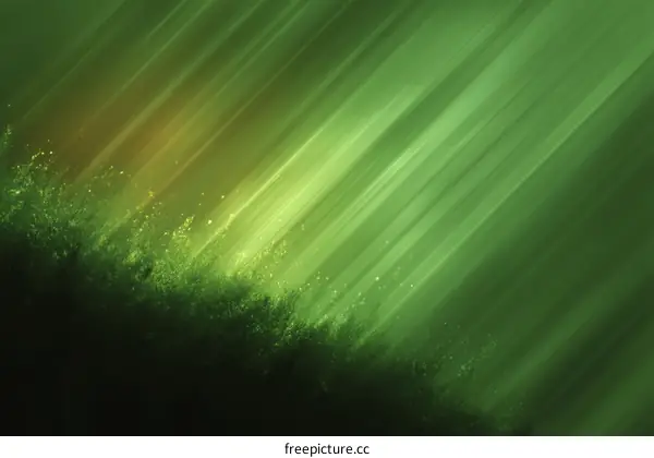 Abstract Green Light Rays Background Design