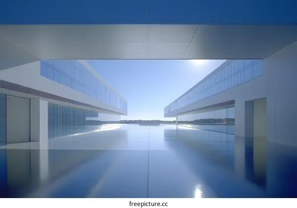 Modern Architecture with Reflection Pool