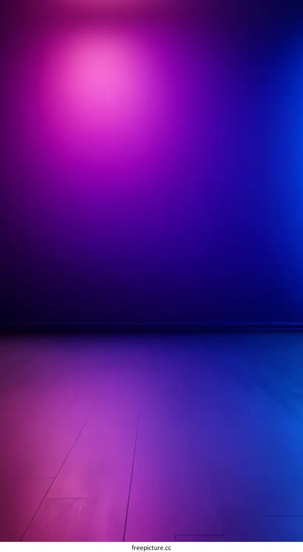 Empty Room with Gradient Neon Lighting