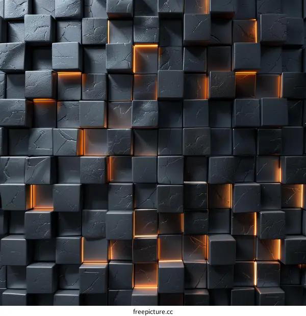 Abstract Glowing Cubes Background