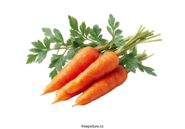 [Transparent Background PNG]Fresh Baby Carrots with Leaves