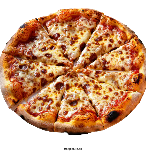 [Transparent Background PNG]Delicious Sliced Pepperoni Pizza on White Background