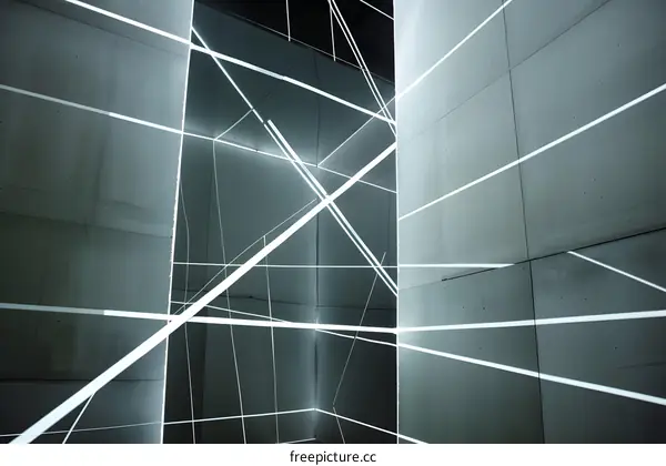Abstract Lines and Geometric Shapes in Grey