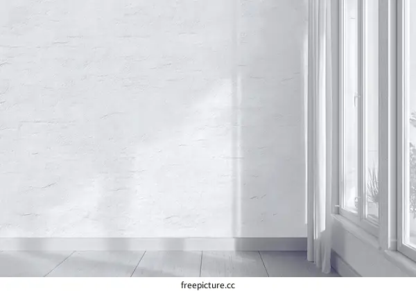 Empty Modern Room Interior with Sunlight