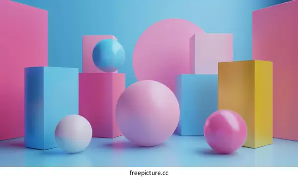 Colorful 3D Geometric Render with Balls