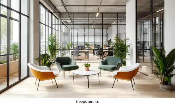 Modern Open-plan Office Lounge Area