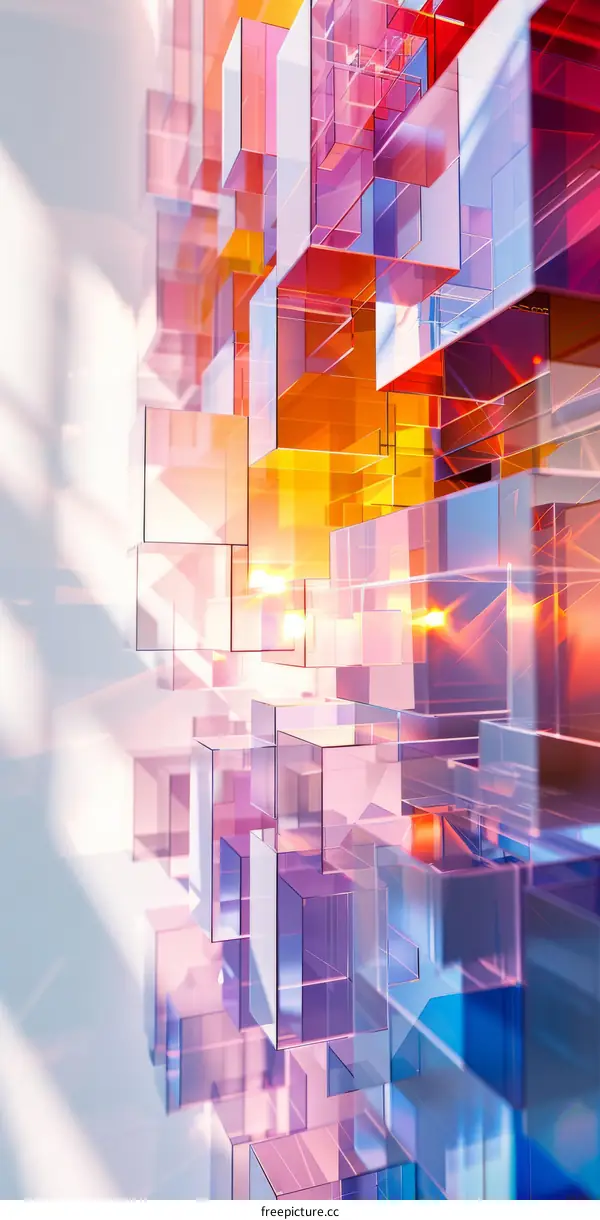 Colorful Glass Blocks in 3D