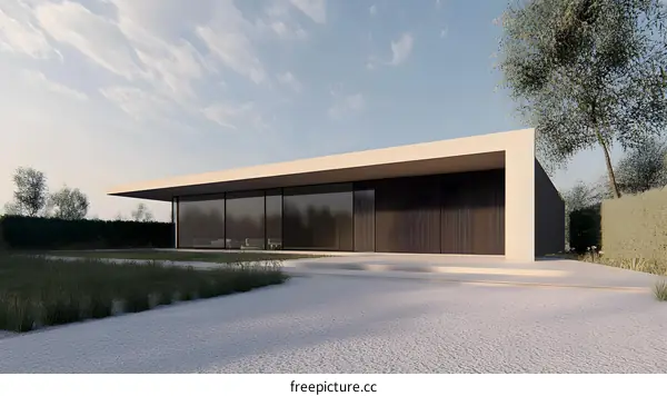 Modern Minimalist House with Large Glass Windows