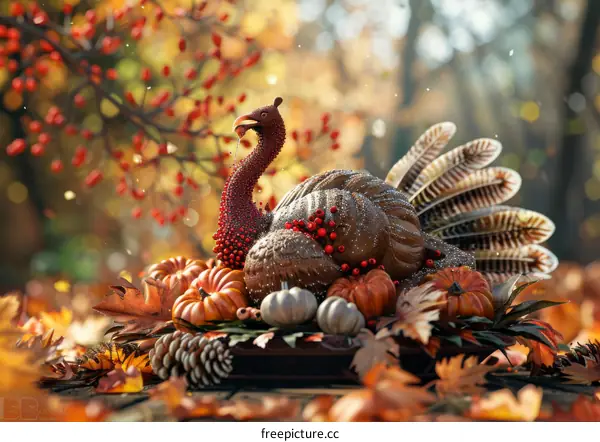 Autumn Thanksgiving Decorative Turkey