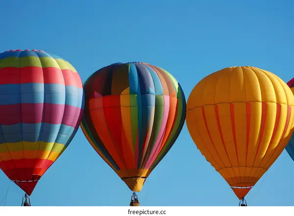 Colorful Hot Air Balloons Flying in the Blue Sky