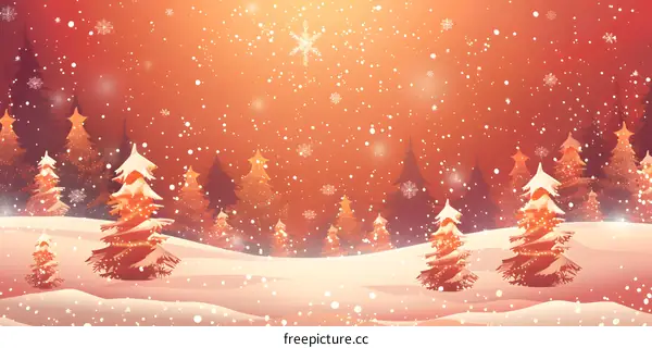 Christmas Snow Scene Illustration