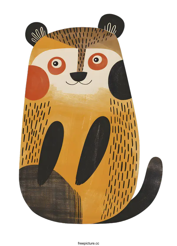 [Transparent Background PNG]Cute Bear Illustration in Yellow and Black Colors