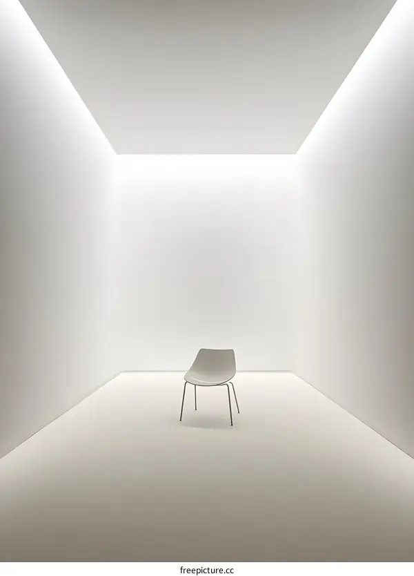Modern Minimalist Chair in White Room