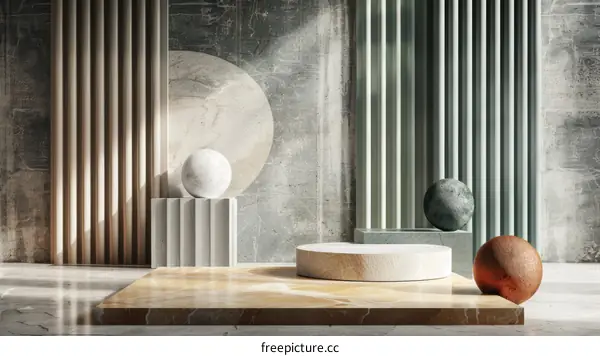 Modern Minimalist Showcase Podium Display Interior