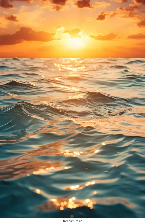 Sunset over a calm sea