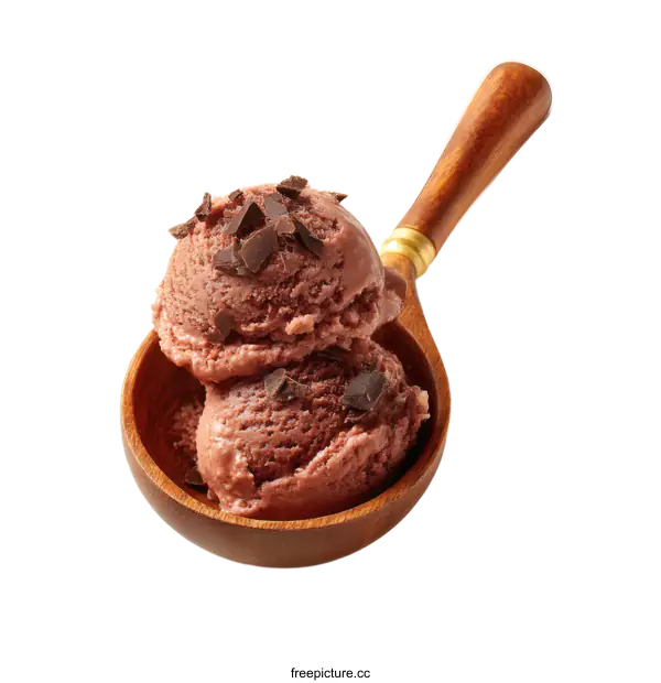 [Transparent Background PNG]Chocolate Ice Cream Scoop with Toppings