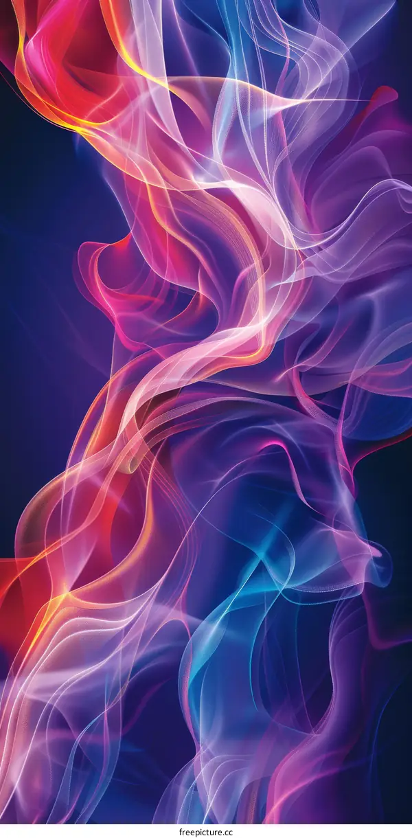 Abstract Colorful Flowing Smoke Art
