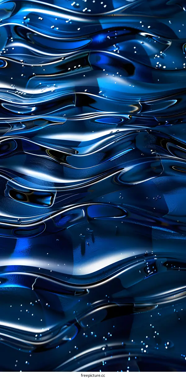 Abstract Blue Water Waves Background
