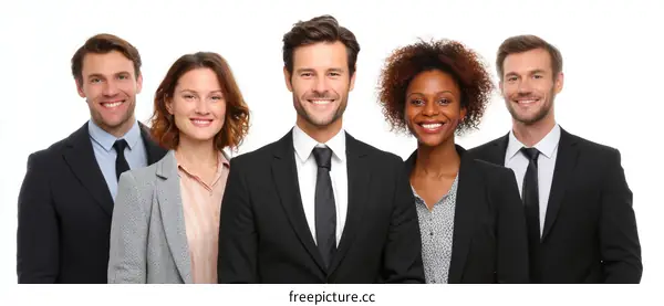 Business Team Portrait Caucasian and African American