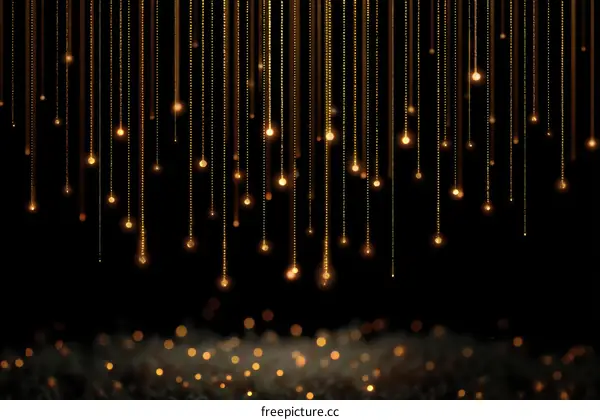 Golden Light Strings Abstract Background