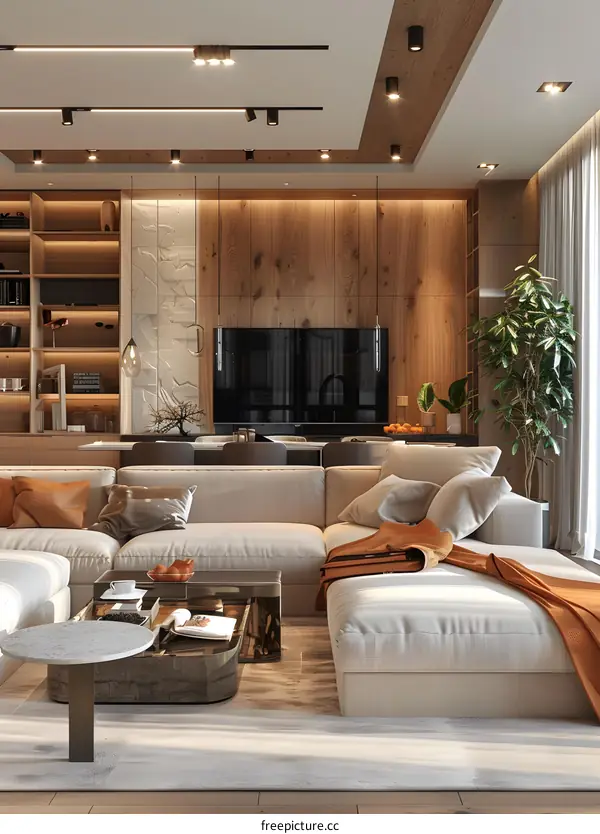 Modern minimalist style living room