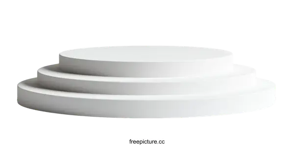 [Transparent Background PNG]White Multi-Tiered Platform Product Display