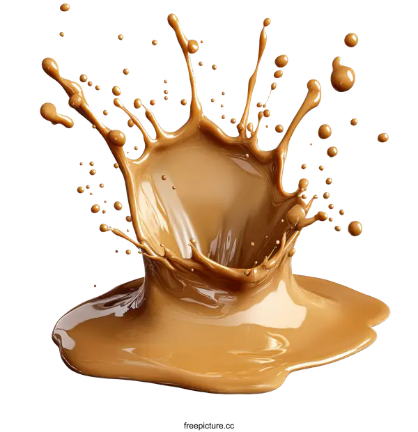 [Transparent Background PNG]Delicious Caramel Coffee Splash Illustration