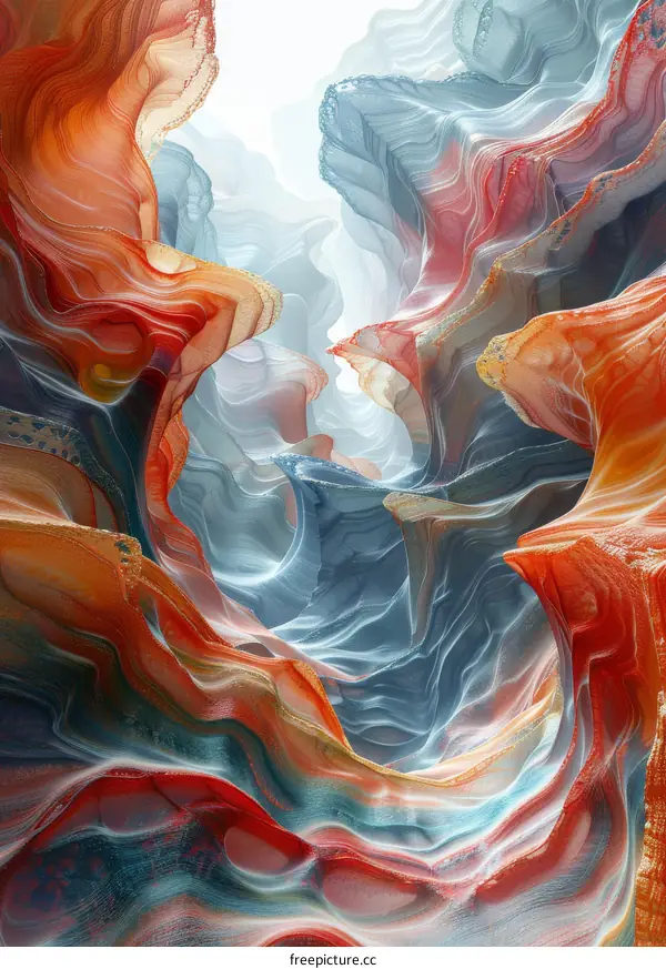 Vibrant Abstract Landscape Painting of a Canyon