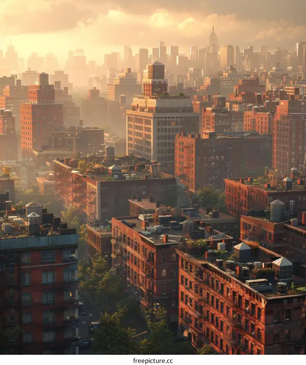 New York City Skyline at Sunrise