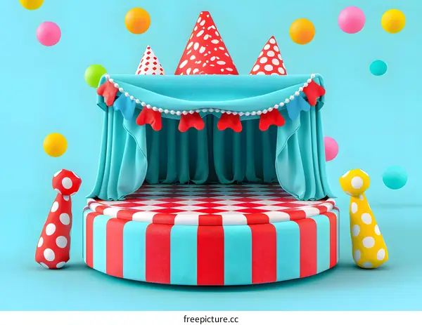 Colorful Party Stage With Decorations