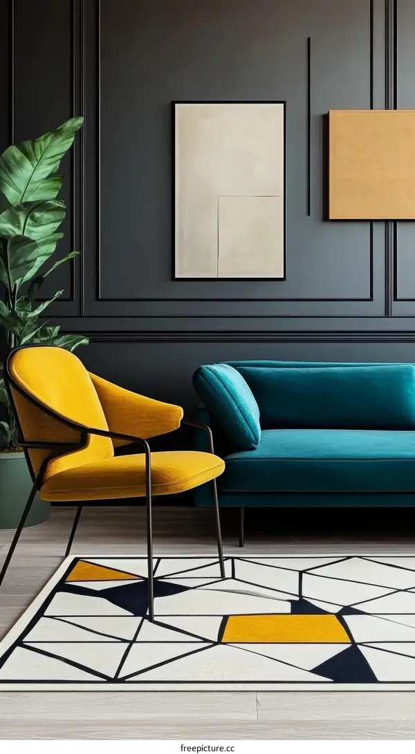 Modern Living Room Interior Design Illustration