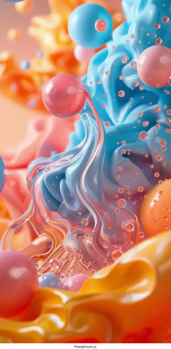 Abstract Colorful Liquid  Forms