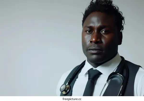 Portrait of a confident male doctor wearing a stethoscope