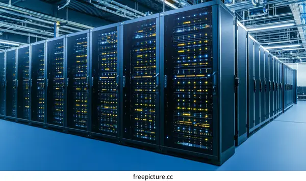 Massive Server Rack in Data Center