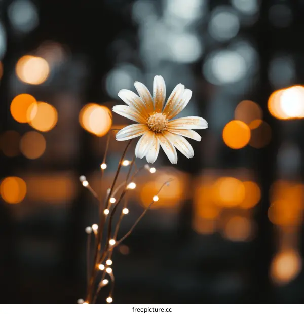 A flower in the night