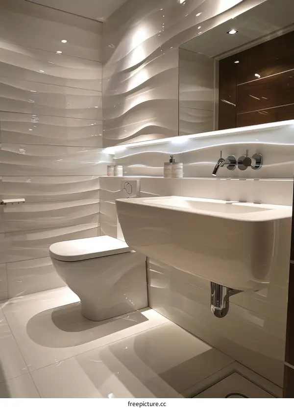 Modern Stylish White Bathroom Design