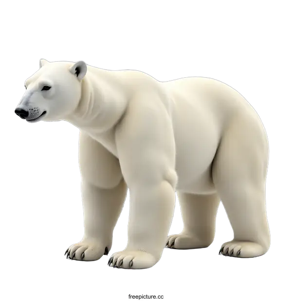 [Transparent Background PNG]Polar Bear Illustration on White Background