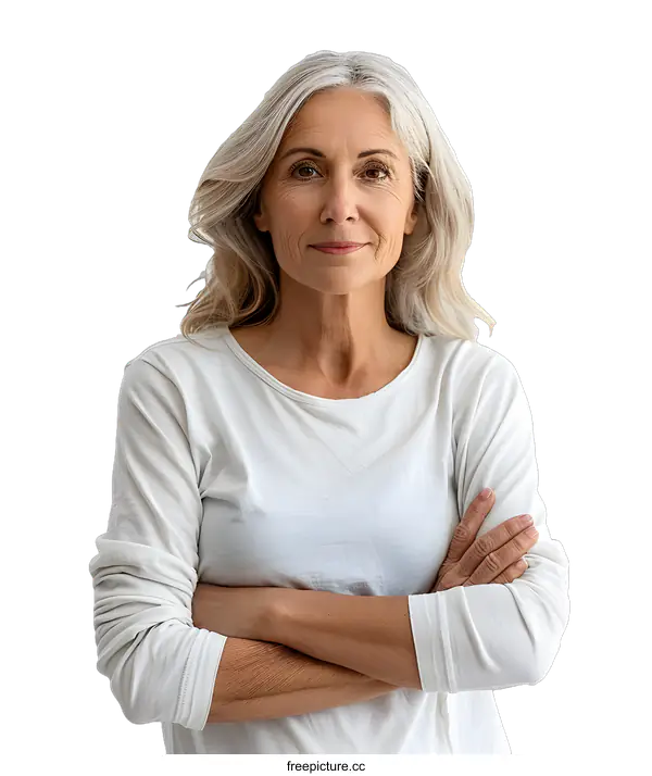 [Transparent Background PNG]Portrait of a Confident Senior Woman