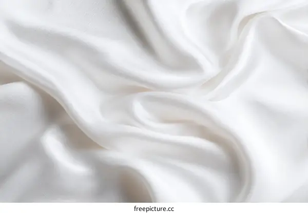 Close-up Smooth White Silk Fabric Texture