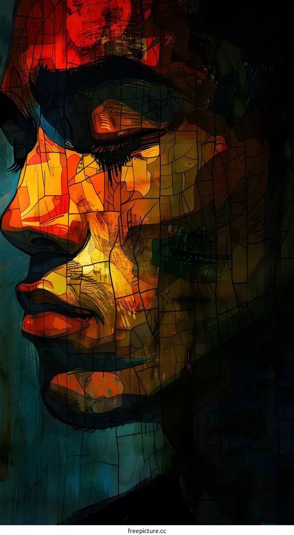 colorful portrait of a woman