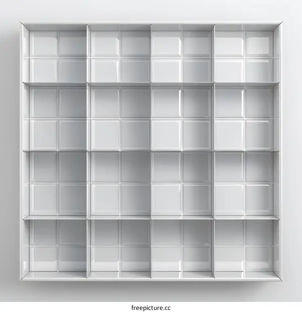 White Empty Shelf with 20 Compartments