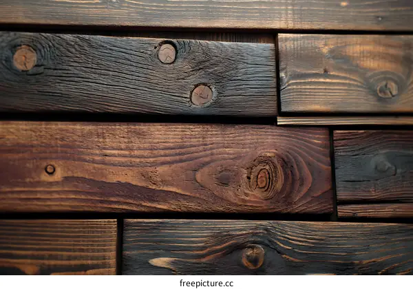 Dark Wood Plank Wall Texture Background
