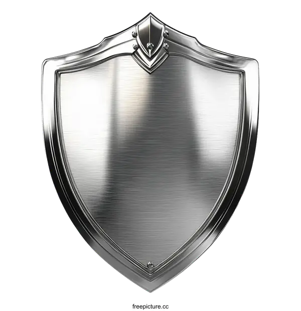 [Transparent Background PNG]Metallic Shield Emblem Illustration